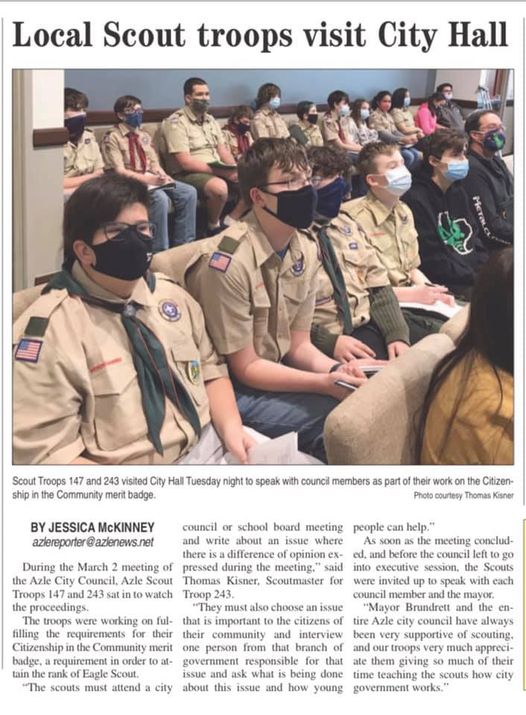 Scouts in The Azle News